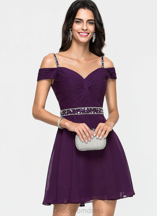 Chiffon Sequins With Dress Short/Mini Beading Sweetheart A-Line Rosemary Homecoming Homecoming Dresses