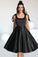Braelyn A-line Square Knee-Length Satin Homecoming Dress With Bow HLP0020556