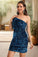 Penny Sheath/Column One Shoulder Short/Mini Sequin Homecoming Dress With Sequins HLP0020487