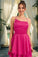Charlize A-line Asymmetrical Short/Mini Silky Satin Homecoming Dress HLP0020481