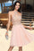 Tina A-line Halter Knee-Length Chiffon Homecoming Dress With Beading HLP0020541