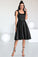 Braelyn A-line Square Knee-Length Satin Homecoming Dress With Bow HLP0020556