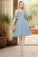 Kenley A-line Cold Shoulder V-Neck Knee-Length Chiffon Homecoming Dress With Cascading Ruffles HLP0020578