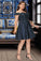 Millie A-line Off the Shoulder Short/Mini Satin Homecoming Dress HLP0020552