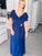 Rowan A-Line/Princess Chiffon Ruffles V-neck Short Sleeves Floor-Length Mother of the Bride Dresses HLP0020319