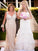 Heaven Sheath/Column Tulle Applique V-neck Sleeveless Floor-Length Mother of the Bride Dresses HLP0020428