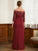 Scarlett A-Line/Princess Stretch Crepe Lace Off-the-Shoulder 3/4 Sleeves Floor-Length Mother of the Bride Dresses HLP0020350