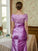 Savannah Sheath/Column Elastic Woven Satin Applique V-neck Short Sleeves Floor-Length Mother of the Bride Dresses HLP0020355