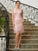Elvira Sheath/Column Silk like Satin Lace V-neck Sleeveless Knee-Length Mother of the Bride Dresses HLP0020369