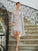 Yareli Sheath/Column Chiffon Applique Bateau 3/4 Sleeves Short/Mini Mother of the Bride Dresses HLP0020270