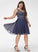 Carlee Chiffon Knee-Length Beading With V-neck A-Line Prom Dresses