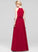 A-Line Bow(s) Embellishment Silhouette ScoopNeck Length Fabric Neckline Floor-Length Ayana Floor Length Natural Waist Bridesmaid Dresses