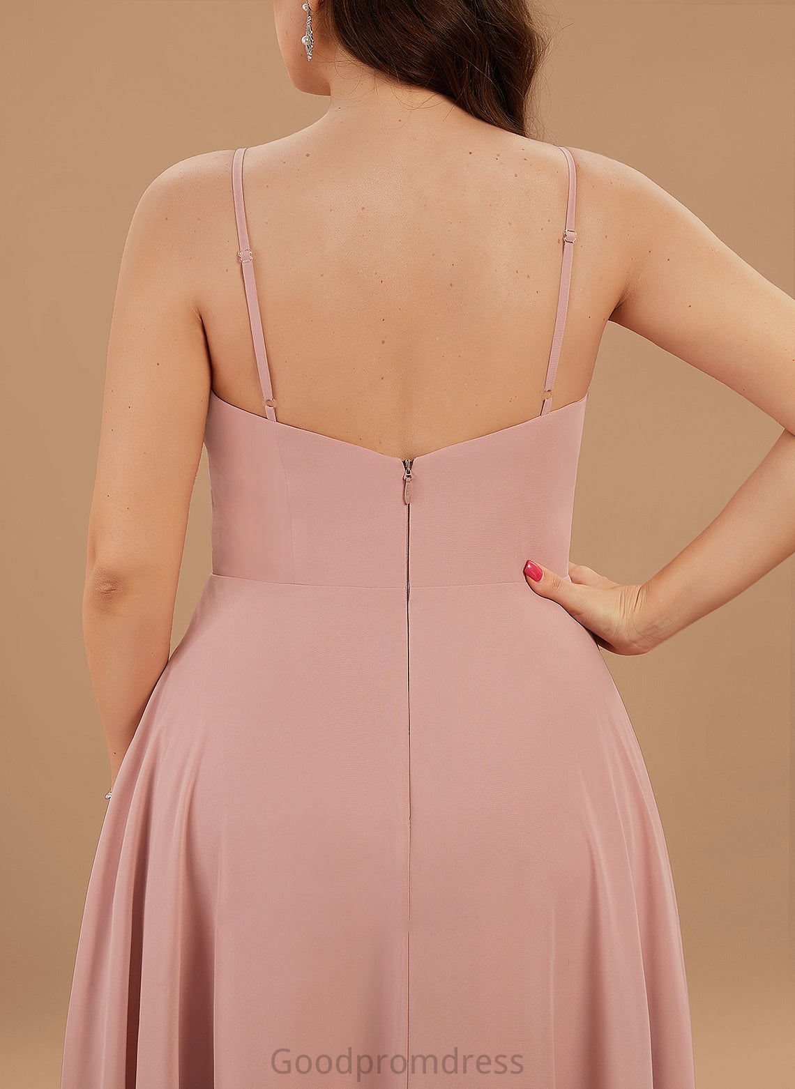 Prom Dresses Pockets Allyson Floor-Length Chiffon With A-Line Ruffle V-neck