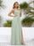 Floor-Length Neckline Fabric SplitFront Silhouette Length Embellishment SquareNeckline A-Line Skylar Natural Waist Floor Length Bridesmaid Dresses