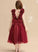 Flower(s)/Bow(s) - Sleeveless Flower Girl Dresses Jordan Satin/Tulle Dress Flower Tea-length Girl With A-Line V-neck