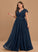 Split Chiffon Cascading V-neck Front A-Line Bow(s) Prom Dresses Gwendolyn Floor-Length With Ruffles