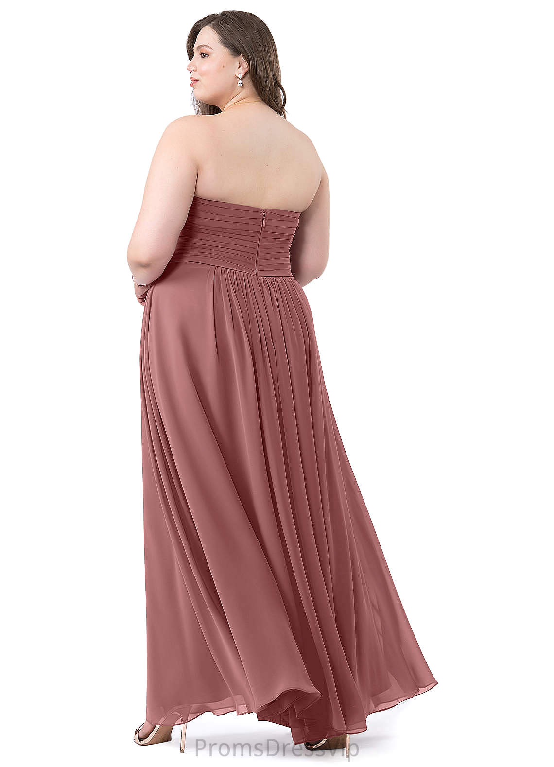 Annabella Natural Waist Sleeveless A-Line/Princess V-Neck Floor Length Bridesmaid Dresses