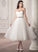 Wedding Dresses Ruffle Tea-Length Beading A-Line With Sequins Wedding Piper Sweetheart Tulle Dress