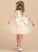 Satin/Tulle - Knee-length Dress A-Line Caitlyn Flower Neck Scoop Sleeveless With Beading Girl Flower Girl Dresses