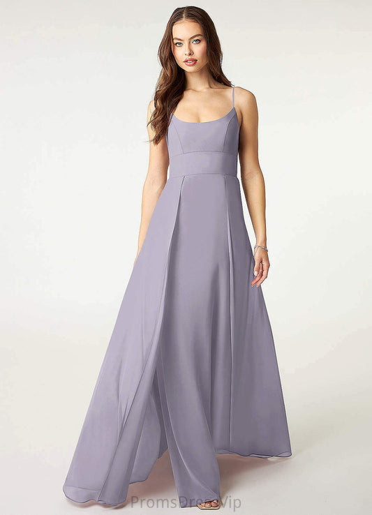 Liz Natural Waist Floor Length A-Line/Princess V-Neck Sleeveless Bridesmaid Dresses