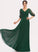 Embellishment Floor-Length Length Silhouette Ruffle Neckline Fabric A-Line V-neck Macie A-Line/Princess Natural Waist Bridesmaid Dresses