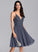 Chiffon A-Line With V-neck Homecoming Dresses Beading Homecoming Allie Knee-Length Lace Dress