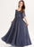 Bow(s) With A-Line Junior Bridesmaid Dresses Off-the-Shoulder Chiffon Floor-Length Magdalena Ruffle