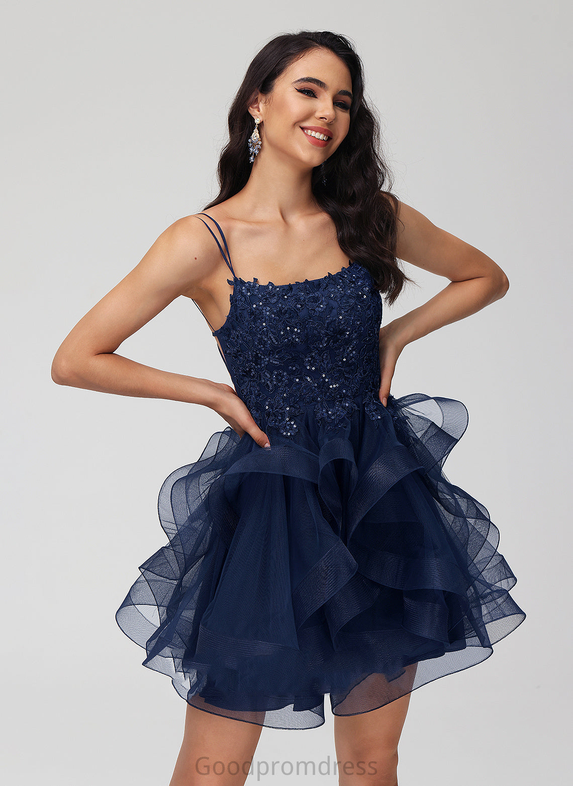 Scoop Dress Homecoming Dresses Short/Mini Tulle Ball-Gown/Princess With Lace Homecoming Neck Cherish Sequins