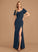 Embellishment Sheath/Column SplitFront Neckline Silhouette Length Fabric V-neck Floor-Length Adelyn Sleeveless A-Line/Princess Bridesmaid Dresses