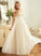 Dress Scoop Train Lace Ruffle Tulle Wedding With Wedding Dresses Lace Haley A-Line Sweep Neck