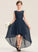 Lace Scoop Neck With Ruffles Cascading Asymmetrical Junior Bridesmaid Dresses Chiffon A-Line Bow(s) Amirah