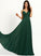 V-neck Prom Dresses Pleated Sloane A-Line With Floor-Length