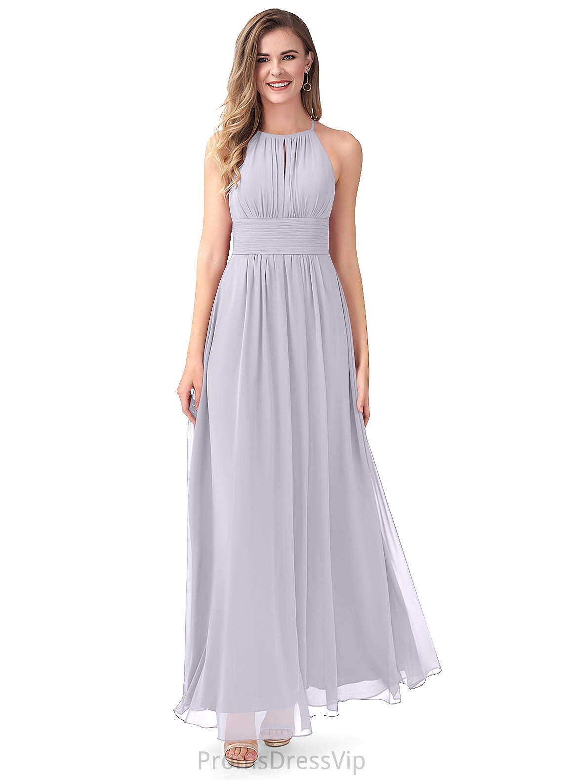 Yuliana Sleeveless Sheath/Column Natural Waist Scoop Floor Length Bridesmaid Dresses