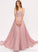 V-neck Straps A-Line Lace Length Silhouette Neckline Floor-Length Fabric Jacey Floor Length A-Line/Princess Bridesmaid Dresses