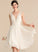 Hailee Wedding Dresses Chiffon A-Line Ruffle Dress Knee-Length V-neck Lace Wedding With