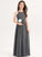 Ruffle Chiffon Floor-Length With Scoop Neck Estrella Lace Junior Bridesmaid Dresses A-Line