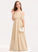 Ruffles A-Line Cascading Floor-Length Off-the-Shoulder Junior Bridesmaid Dresses Tiffany With Chiffon