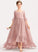 Neck Ruffles Bow(s) Junior Bridesmaid Dresses Scoop A-Line Asymmetrical Cascading Persis With Chiffon