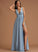 Floor-Length A-Line Silhouette SplitFront Neckline Fabric V-neck Embellishment Length Kailee Straps Sleeveless Bridesmaid Dresses