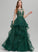 Floor-Length Lace Prom Dresses Liliana Scoop Neck Ball-Gown/Princess Ruffle Tulle With
