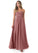 Annabella Natural Waist Sleeveless A-Line/Princess V-Neck Floor Length Bridesmaid Dresses