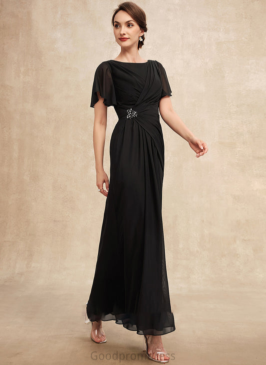 Bride Chiffon Beading of A-Line Mother Ankle-Length Jillian With Scoop Ruffle Neck Mother of the Bride Dresses the Dress