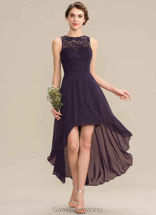 A-Line Straps Silhouette Asymmetrical Neckline Lace Length ScoopNeck Fabric Brisa Scoop A-Line/Princess Bridesmaid Dresses