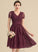 Lace Lace Homecoming Dresses Luciana Knee-Length Dress With Homecoming V-neck Chiffon A-Line