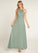 Joselyn Floor Length Natural Waist A-Line/Princess Halter Sleeveless Bridesmaid Dresses