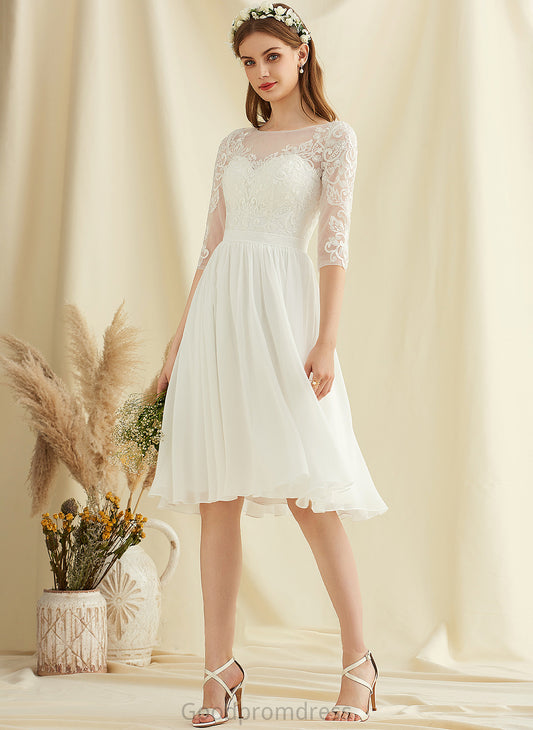 Sequins With Chiffon Wedding Dresses Valery Dress Lace Wedding Knee-Length A-Line