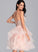 Prom Dresses Tulle Beading V-neck Ball-Gown/Princess Setlla Sequins Knee-Length With