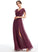 Fabric Floor-Length Embellishment Ruffle SplitFront Silhouette A-Line Neckline Length V-neck Jaycee Sleeveless Bridesmaid Dresses