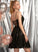 V-neck Dress With Short/Mini Homecoming Dresses Sequined Homecoming Sequins Anabel A-Line