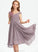 Ruffle V-neck Junior Bridesmaid Dresses With Lace Knee-Length Chiffon A-Line Millicent